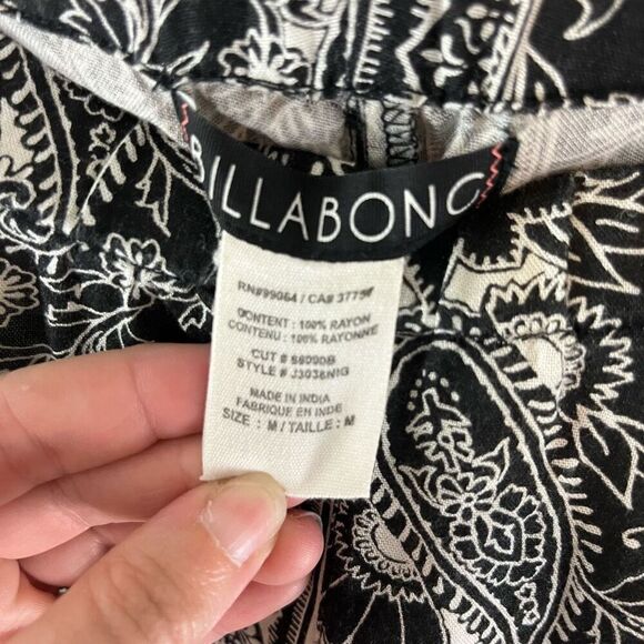 Billabong Pants Paisley Bohemian Beachy Wide Leg Pull On Hippie Festival Medium - Picture 5 of 7